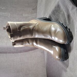 Target A New Day Natasha Taupe Lug Soled w/ Sock Zip Up Boots VG US 11